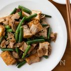 『厚揚げと豚とインゲンの中華炒め』簡単おかず♪お弁当にも◎