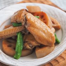 圧力鍋不要！お肉柔らかれんこんホクホク♡鶏手羽のにんにく旨煮