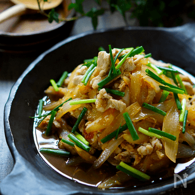 箸が止まらない!甘~い玉ねぎ&豚しゃぶ肉の黒酢生姜焼き