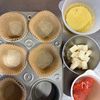 混ぜて焼くだけ【米粉たらこもちチーズマフィン】の下準備