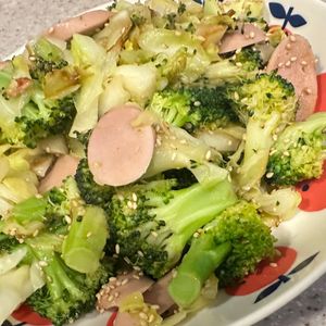 Reiの作ってみた!投稿(【5分de簡単】ブロッコリーと魚肉ソーセージの焼きナムル♪)