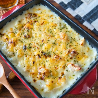 ほぼレンジで簡単!チキンマカロニグラタン
