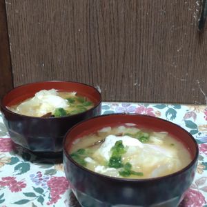 1535679の作ってみた!投稿(10分で完成！至福の一杯『キャベ玉お味噌汁』)