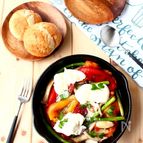 "ブッラータ"風チーズとグリル野菜のホットディッシュ