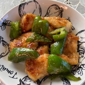 万福の作ってみた!投稿(ワンパン10分！【鶏むね肉とピーマンの胡麻味噌炒め】)