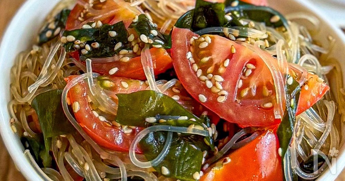 レンジでOK《トマトとわかめ♡春雨サラダ》