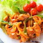 【ナポリタンソース鶏肉炒め】子供もご飯が進む味付けです😋