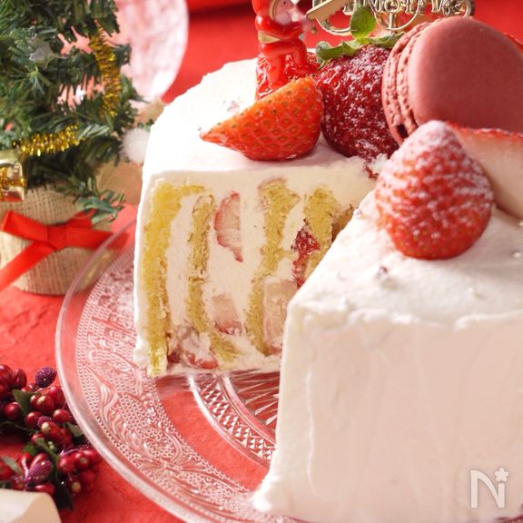 大きなブッシュドノエル☆型なし巻くだけで簡単