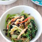 調味料はごま油のみ♩チンゲン菜とカニカマの塩昆布和え