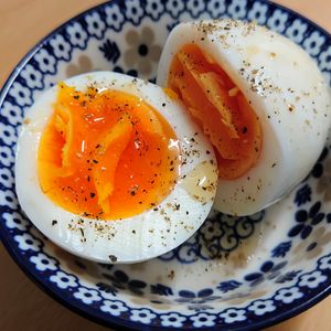 まゆのの作ってみた!投稿(シンプルなのに絶品♩【旨塩味玉】胡麻油香るやみつきの味！)