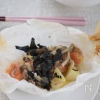 楽ちんなのに栄養満点【鮭ときのこの海苔バター醤油焼き】