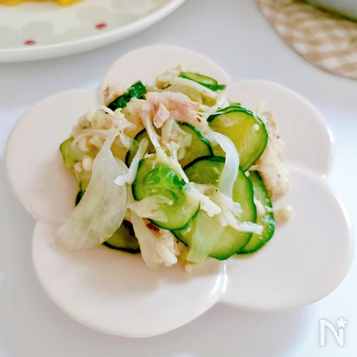 味つけ楽ちん【さっぱり♡きゅうりとえのきのペッパーツナ和え】