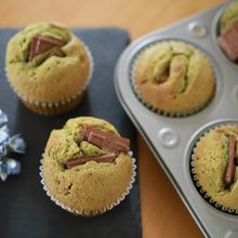 ホットケーキミックスと板チョコで作る☆簡単抹茶カップケーキ