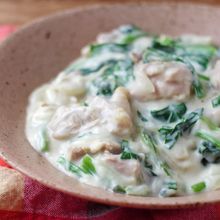 レモン香る☆鶏肉とほうれん草のレモンクリーム煮