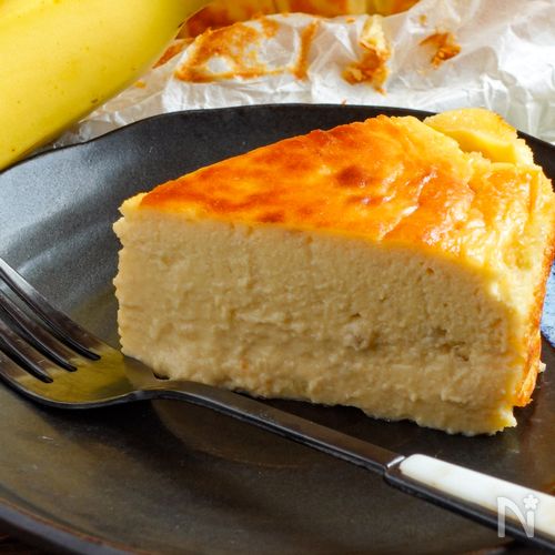 失敗しない【バナナバスクチーズケーキ】材料まぜて焼くだけ