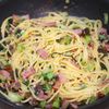 【これは飲める】ピリ辛お漬物パスタ♪ワンパンで簡単！の工程5