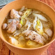 【鶏ももネギの旨塩春雨スープ】夜食にもおすすめ♬