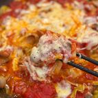 濃厚チーズがたまらん！トマチー豚バラ白菜煮