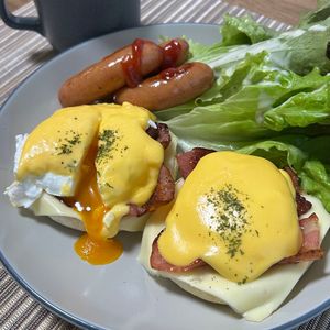 単身赴任おじさんの作ってみた!投稿(おうちでハワイ気分♪簡単”エッグスベネディクト”)