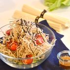 残ったそうめんで！パリパリサラダ
塩だれごまドレッシング