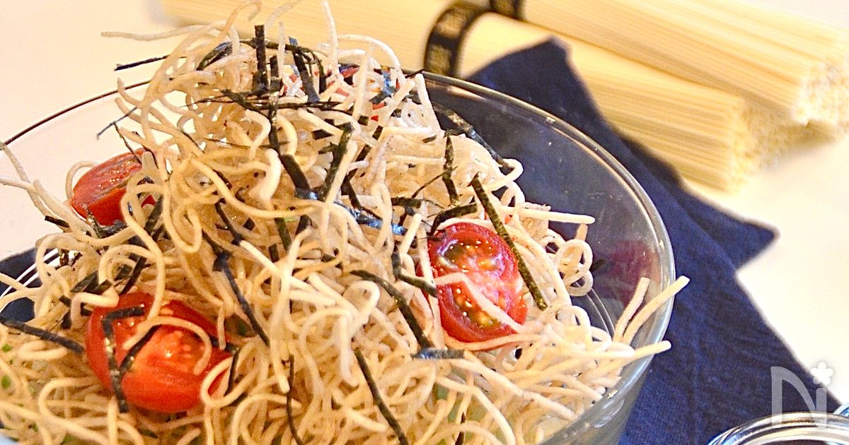 残ったそうめんで！パリパリサラダ 塩だれごまドレッシング