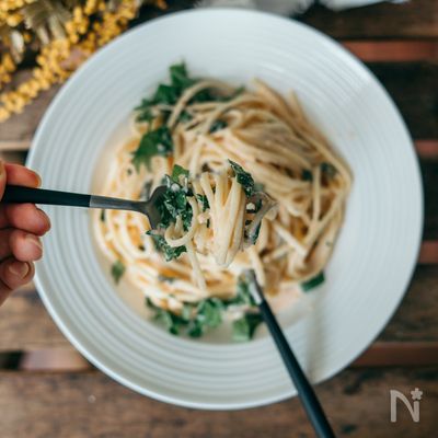 【一番美味しい自信作】大葉たっぷり明太クリームパスタ
