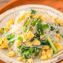 レンジで完結!【ニラ玉春雨】