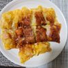 とももの作ってみた!投稿(カリカリチーズでパタンと畳むだけ♪キャベツのおつまみ焼き」)