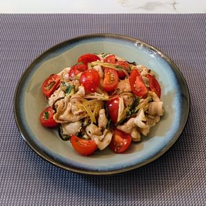 𝔂𝓾𝓶𝓲🍓の作ってみた!投稿(プチトマトと茹で豚のさっぱり塩こん香味和え)