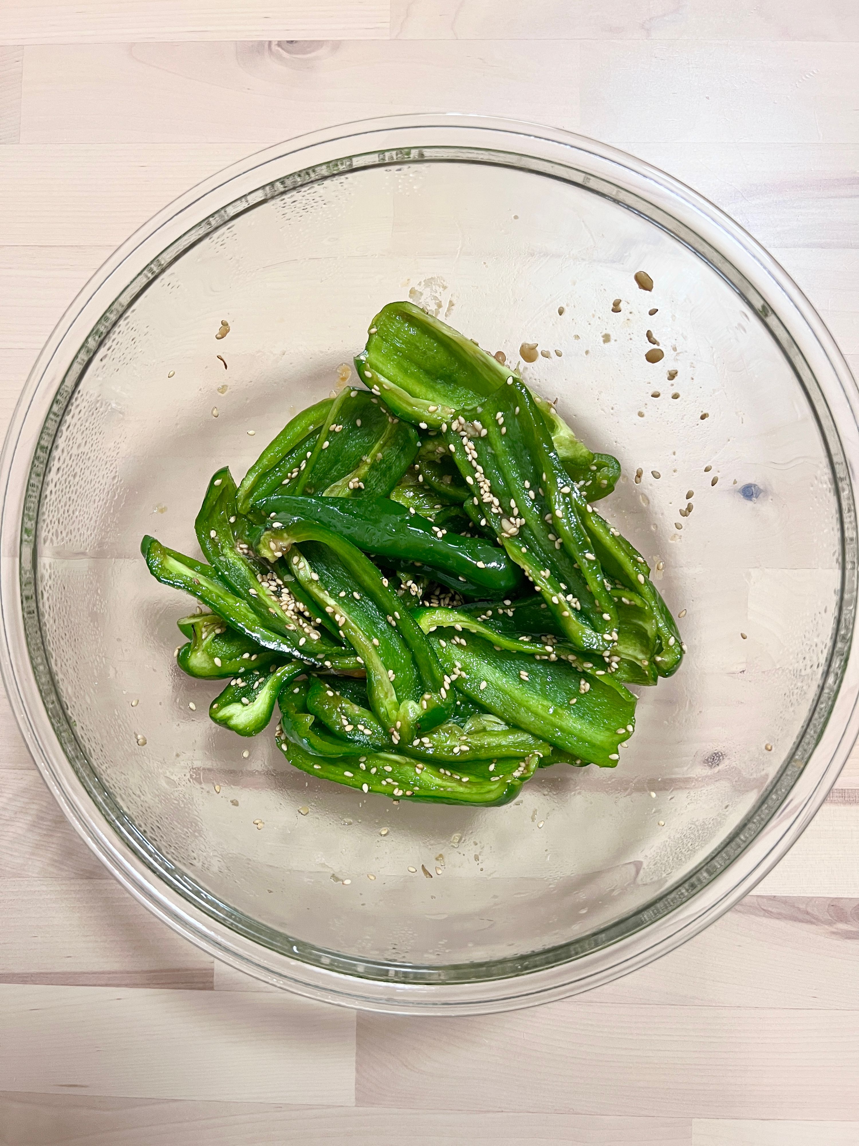 食材1つ／レンチン2分【ピーマンのごま味噌醤油あえ】 | レシピサイトNadia