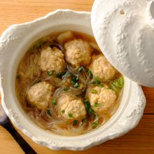 名古屋コーチンの鶏だんごと春雨スープ