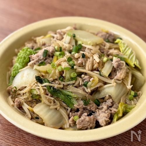 【豚えの重ね煮】フライパンひとつで満足おかず