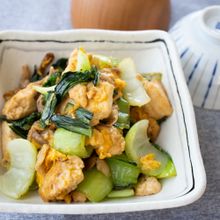 『チンゲンサイと豆腐のチャンプルー』＃簡単＃のっけご飯