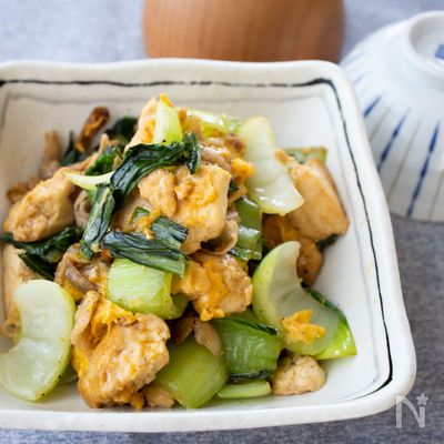 『チンゲンサイと豆腐のチャンプルー』＃簡単＃のっけご飯
