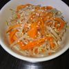 ハチそば粉の作ってみた!投稿(レンジで2分!もやしの旨辛ごま味噌和え)