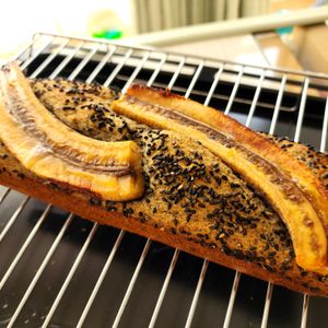 ぱんだの作ってみた!投稿(バナナの甘みだけ♪黒ごまバナナケーキ【砂糖・乳なし】)