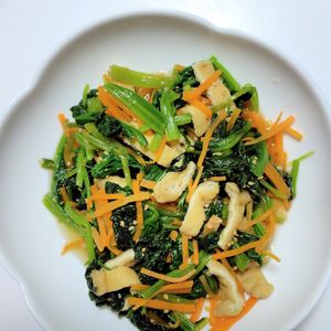 ふうかの作ってみた!投稿(【レンジで3分！ほうれん草の3色お浸し】ぱぱっと副菜♡)