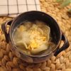 【業務スーパー】もちもち皮が絶品！豚肉水餃子の玉子スープの工程2