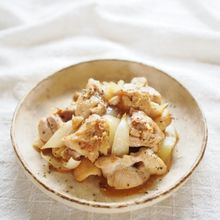 鶏肉と玉ねぎの粒マスタード炒め