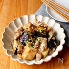 厚揚げとなすと豚肉の生姜味噌炒め