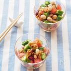 5分！おくらとトマトのなめたけ和え　便秘解消・ダイエット