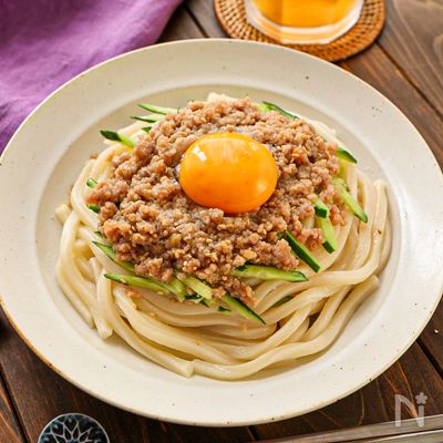 【レンジだけ!肉味噌冷やしうどん】火を使わない!簡単レシピ