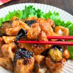 黒酢あん風♪鶏肉とナスとれんこんの甘酢あん炒め
