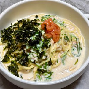 968467の作ってみた!投稿(絶妙な美味しさ☆和風明太クリームパスタ)