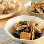 食物繊維たっぷり◎きのこと厚揚げのわかめ和え