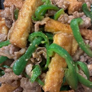 707807の作ってみた!投稿(ご飯おかわり♡豚こまと厚揚げピーマンのごま味噌炒め☆節約絶品)