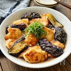【鶏肉となすの焼き浸し】むね肉しっとり！さっぱり止まらない♡
