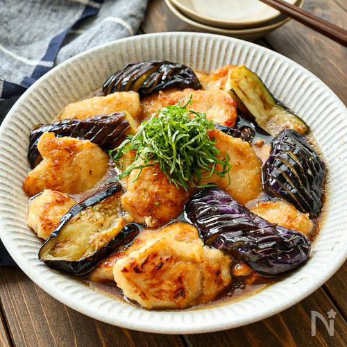【鶏肉となすの焼き浸し】むね肉しっとり!さっぱり止まらない♡