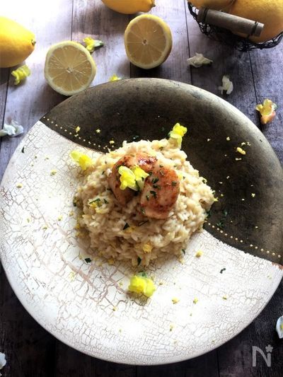 フレッシュガーデンハーブ入りレモンリゾットのレシピ