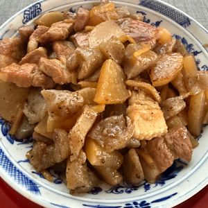 PONZの作ってみた!投稿(味しみしみ濃厚🤭♪豚バラ大根とこんにゃくの生姜煮🍚)